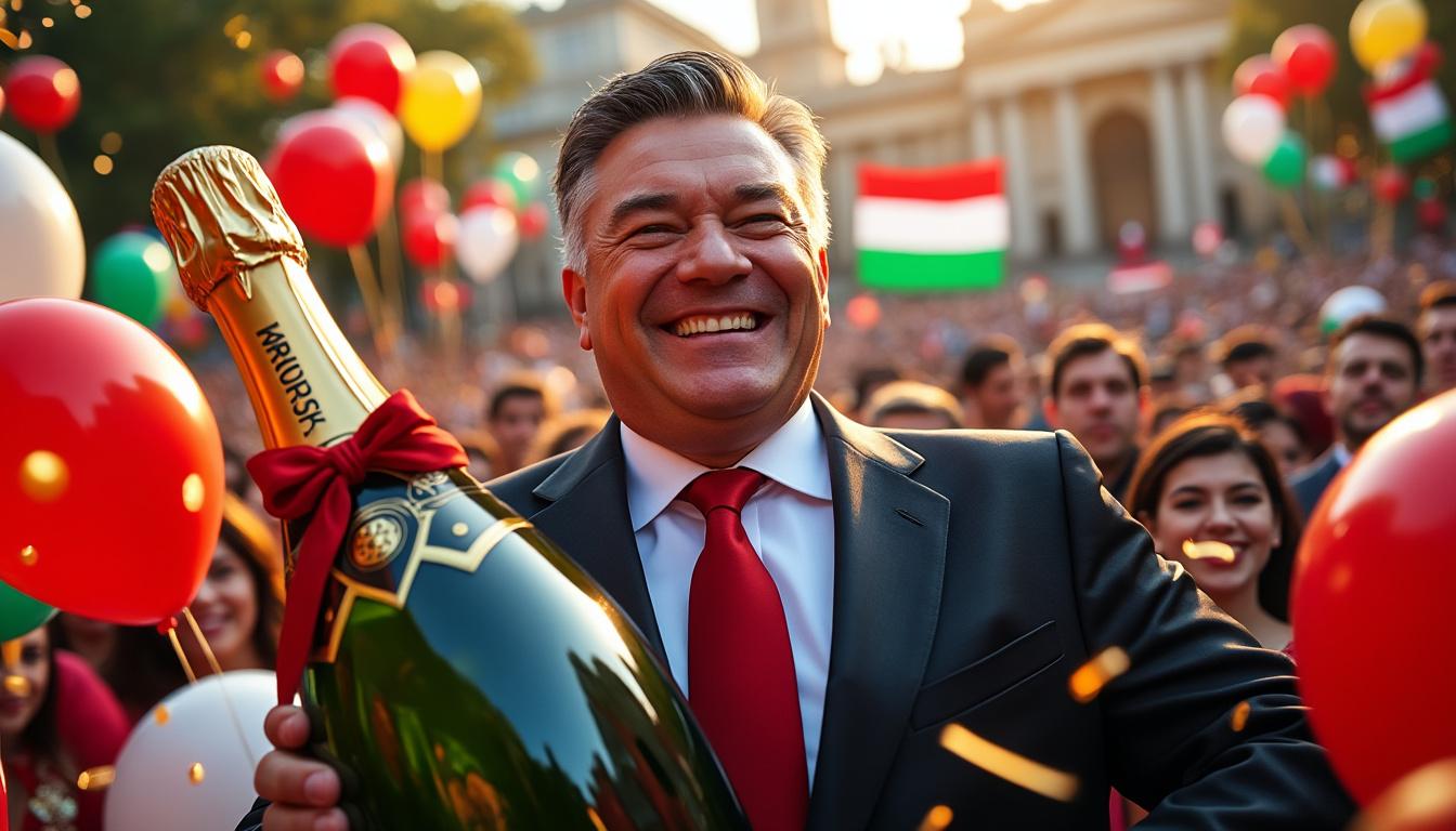viktor orban exprime son soutien à marine le pen pour l'élection présidentielle de 2027, promettant de célébrer avec un 'magnum, plus, plus, plus de champagne'. découvrez ses motivations et les implications de cette déclaration.